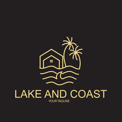 lake and coast icon vector illustration template design