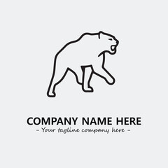 Phanter illustration black and white for logo company vector image
