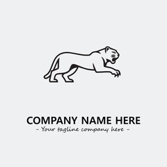 Phanter illustration black and white for logo company vector image
