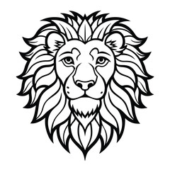 Obraz premium Wild feline head vector art, a tribal lion mascot