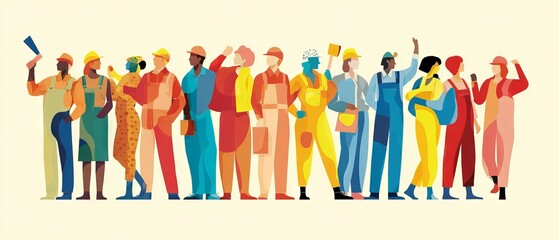 Fototapeta premium 3d rendered side-by-side workers collaborating on a project against white background