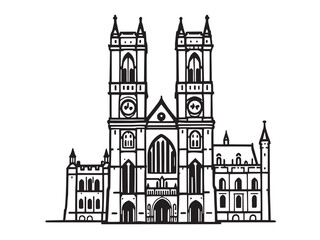Fototapeta premium Westminster Abbey Church Icon Set