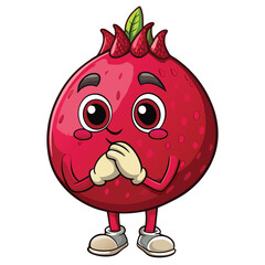 Fototapeta premium Cute Pomegranate Character