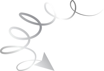 Arrow line spiral silver metallic, icon, sign
