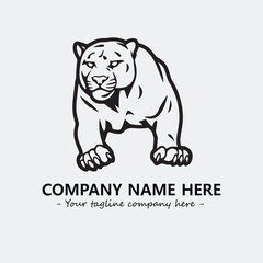 Phanter illustration black and white for logo company vector image
