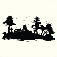 Obraz premium Silhouette of a Habitat, Natural Home
