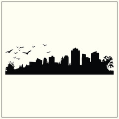 Naklejka premium city skyline vector