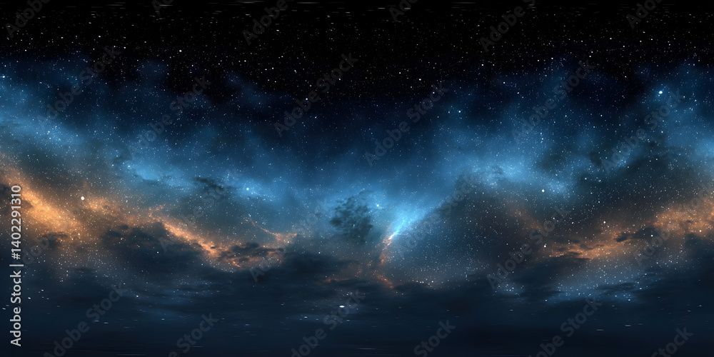 Wall mural 360 degree space nebula panorama, equirectangular projection, environment map. hdri spherical panora