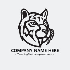 Phanter illustration black and white for logo company vector image

