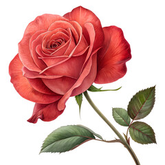 red rose isolated on transparent background