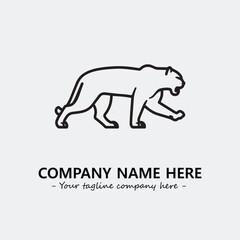 Phanter illustration black and white for logo company vector image
