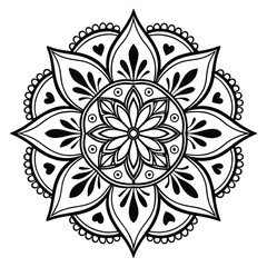Fototapeta premium Mandala Pattern Stencil doodles sketch