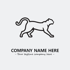 Phanter illustration black and white for logo company vector image
