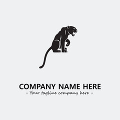 Phanter illustration black and white for logo company vector image
