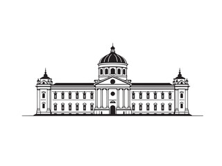 Zwinger Palace Detailed Line Drawing Set