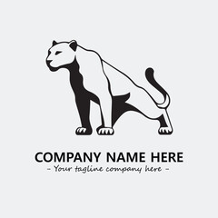 Phanter illustration black and white for logo company vector image
