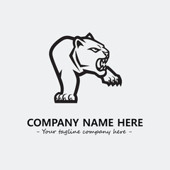 Phanter illustration black and white for logo company vector image
