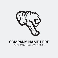 Phanter illustration black and white for logo company vector image
