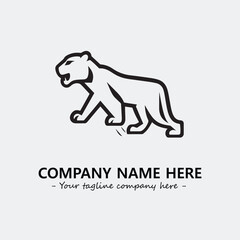 Phanter illustration black and white for logo company vector image
