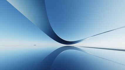 3d illustration of abstract minimal architecture background, geometric architectural with chrome or metallic curve design, Car presentation