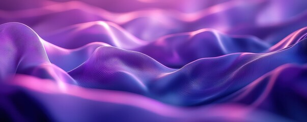 Obraz premium Abstract purple background with soft waves of textured flowing fabric