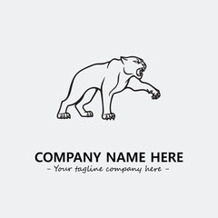 Phanter illustration black and white for logo company vector image
