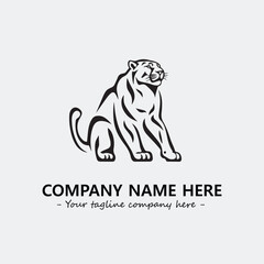 Phanter illustration black and white for logo company vector image
