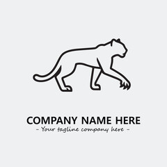 Phanter illustration black and white for logo company vector image
