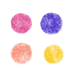 set of crayon or pastel Color circles on a transparent background png