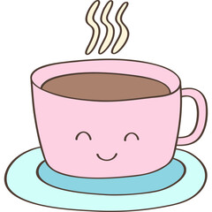 Trendy Flat Coffee Cup Illustration