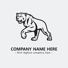 Phanter illustration black and white for logo company vector image
