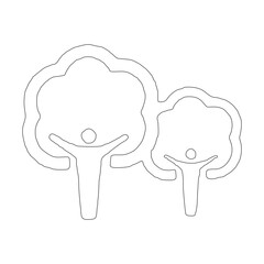 symbol of sustainability of nature trees and humans line