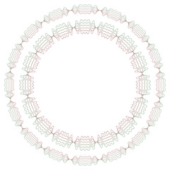 Watermark guilloche elements for money banknote, and certificate design. Line round wicker pattern and circular rosettes with a modern touch. Frame border template. Vector background