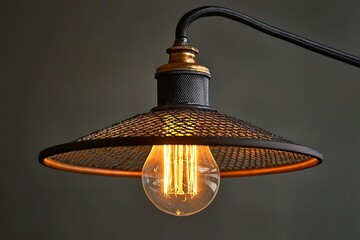 An electric lamp lighting in a modern and vintage style, interior ceiling hanging bulb decor