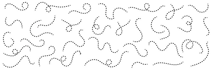 Path travel dotted line trip dashed trace destination track plan and silhouette, travelling symbol vector illustration . EPS 10 . 