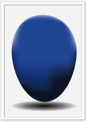 Kunstform Ei blau