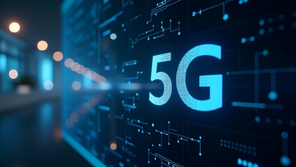 Comprehensive 5G Solutions: Modern Technology Frameworks & Integrated Digital Systems for Innovative Enterprise Applications - Stock Photo Concept with Left Space