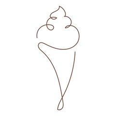 Continuous Ice Cream Line Art