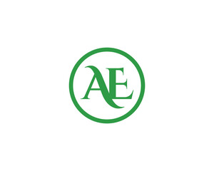 AE logo design vector template. AE