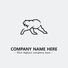 Phanter illustration black and white for logo company vector image
