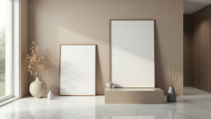 Sophisticated Product Mockup Display: Innovative Aesthetics with Refined Design and Empty Space for Creative Branding