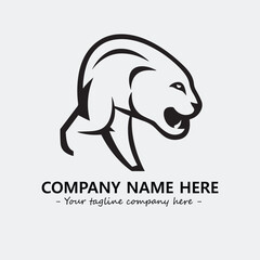 Phanter illustration black and white for logo company vector image
