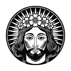 head of the Jesus Christ cross thorn vector  