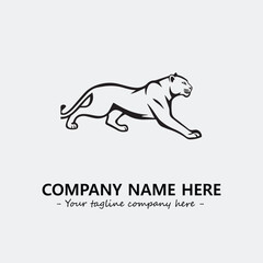 Phanter illustration black and white for logo company vector image
