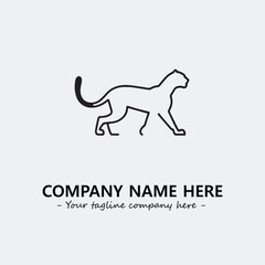 Phanter illustration black and white for logo company vector image
