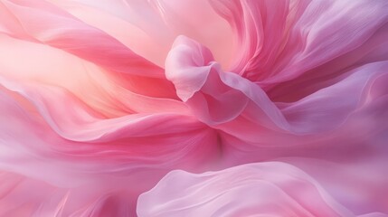 Fototapeta premium Ethereal Cascade of Rose Petals: A Dreamy Abstract Depiction of Flowing Pink Fabric with Soft Light and Gentle Undulations