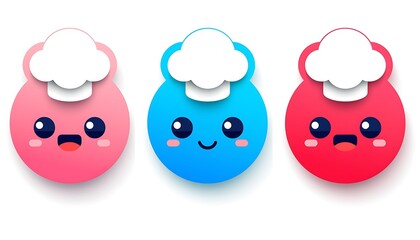 Obraz premium Cute Chefs Icons Set