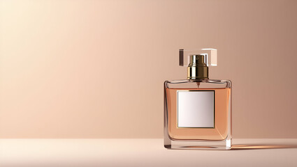 Create elegant perfume bottle mockup imagery showcasing refined glass contours delicate label details and luxurious finishes to elevate high end fragrance product marketing. in  Photo Stock  Concept  