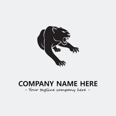 Phanter illustration black and white for logo company vector image
