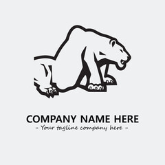 Phanter illustration black and white for logo company vector image
